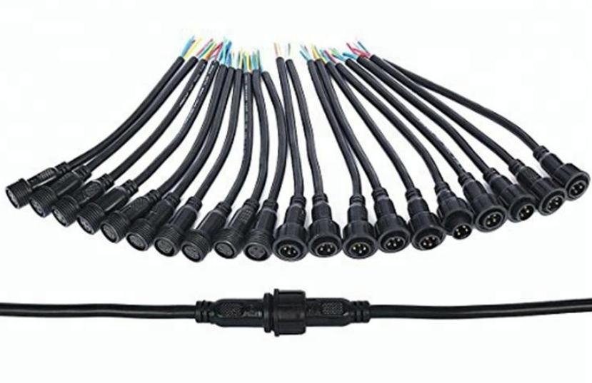 Customizable waterproof electrical cable 2 3 4 5 6 7 9 Pin IP68 M12 LED Waterproof Cable